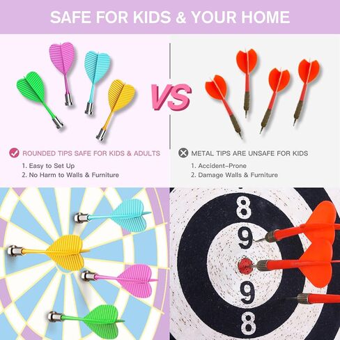 Gitus Magnetic Dart Board Outdoor Game for Teen Girls with 12 Darts, Toys Gifts for Teenage Girls Age 8 9 10 11 12 13 14 15 16 Teen Girl Room Bedroom Purple Decor in Kuwait