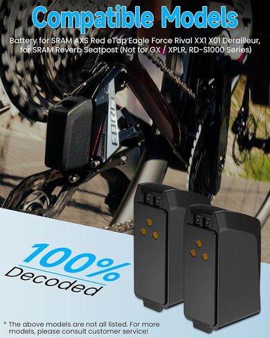 2 Pack 400mAh Replacement Battery with Dual-Port Charger Set for SRAM eTap and eTap AXS - Rechargeable Battery for eTap Eagle Force Rival Red (not for GX/XPLR, RD-S1000 Series) in Kuwait
