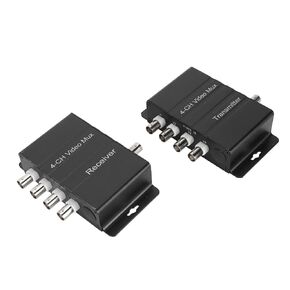 SUNGOOYUE 4 Channel Video Multiplexer, Interference 4 HD Video to Coaxial Cable Transmitter and Receiver 400M Distance, with Plug and Play Hot Swap, for Ana in Kuwait