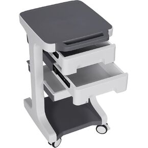 Generic 3 Tier Medical Rolling Cart with 2 Drawers Professional Utility Cart Max 110LBS Load Beauty Salon Rolling Trolley 4 Wheels Mobile Storage Carts for Hospital Clinic Use in Kuwait