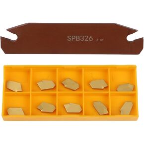 Lathe Cut-Off Grooving Parting Tool Holder with 10 GTN-3 SP300 Carbide Inserts, 110 mm Blade Length, 3 mm Blade Width, CNC Slotting Blade for Semi-Finishing Steel, High Hardness and Wear Resistance in Saudi Arabia