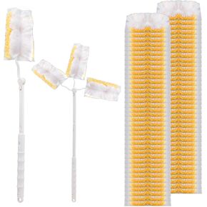 Dimeho 60 Count Duster Refills, Disposable Cleaning Duster Kit Heavy Duty Microfibre Dusters with Extendable Handle Starter Multi-Surface Dusters for Cleaning Home Furniture Blinds Ceiling Fan in Saudi Arabia