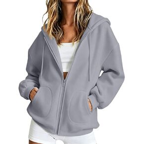 Womens Zip Up Hoodies with Pockets 2026 Fall Winter Casual Long Sleeve Hooded Sweatshirts Y2k Track Travel Jacket in Kuwait