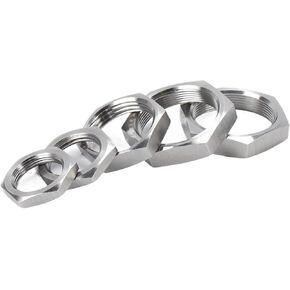 1/8" 1/4" 3/8" 1/2" 3/4" 1" 1-1/4" 1-1/2" 2" 2.5" 3" 4" Female Thread Hex Lock Nut Pipe Fitting 304 Stainless Steel(M10X1MM(S14 H4)_5PCS) in Saudi Arabia