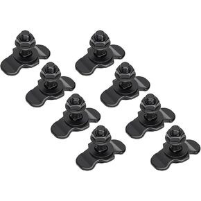L Track Double Lug Threaded Stud Nut Fittings, Galvanized Iron M8x30 L Track Threaded Stud Fittings, 6000lb Load Capacity for Pickup RV ATV Truck Trailer Cargo Control (Black) in Saudi Arabia