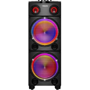 PHILIPS Bluetooth Party Speaker, 260W Powerful Sound with Dynamic Bass Boost, 10 RGB Light Modes, Karaoke Mic & Guitar Inputs, FM Radio, USB/TF/AUX Playback, Portable Handle in Kuwait