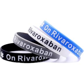 4 Pack Medical Alert On Rivaroxaban Silicone Wristbands – Outdoor Medical Alert Emergency Reminder Bands in Kuwait