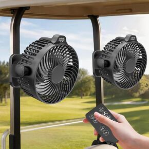 2-Pack Magnetic Golf Cart Fan with LED Display, 12000mAh Rechargeable Portable Fan, Dual Magnets, Light & Timer, Suitable for EZGO Club Car Yamaha, Golf Cart Accessories 2026 in Saudi Arabia