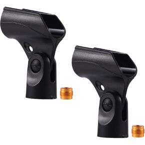 Adjustable Microphone Holder & Microphone Clip, Mic Clip for Microphone Stand, Fits Wired Handheld Microphones, Includes 5/8" Male to 3/8" Female Thread Adapter, 2 Pack in Kuwait