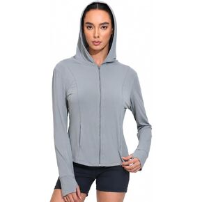 Women's Sun Protection Shirt UPF 50+, Long Sleeve UV Hoodie with Thumb Holes, Lightweight Outdoor Jacket in Saudi Arabia