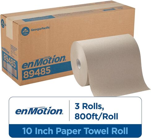 enMotion Georgia‑Pacific (by GP PRO) 10 in 800 Linear Feet Recycled Paper Towel Roll, Brown, 3‑Roll Case Paper Towel Rolls, 89485 in Kuwait