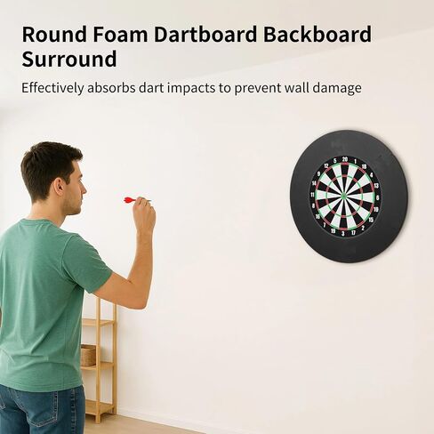 Dartboard Wall Protector, 6 Sections Splicing Round Foam Backboard Surround, 28.5 in Outer Diameter, 18.3 in Inner Diameter EVA Foam Dart Boards Protector, Easy Assembly in Kuwait