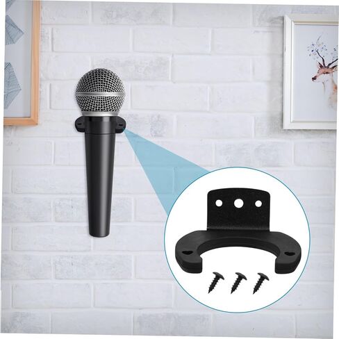 4Pcs Wall Mount Microphone Holder Microphone Wall Hook Stable for Ktv Home Hotel Meeting Rooms Lightweight Space-saving Iron Mic Stand Clip in Kuwait