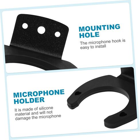 4Pcs Wall Mount Microphone Holder Microphone Wall Hook Stable for Ktv Home Hotel Meeting Rooms Lightweight Space-saving Iron Mic Stand Clip in Kuwait
