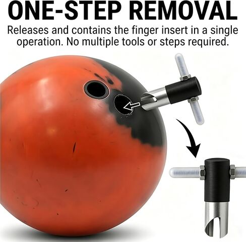 Bowling Ball Finger Insert Removal Tool with Protective Sleeve, 31/32" Diameter 304 Stainless Steel Bowling Grip Remover, Safety Cover Included for Tool Protection & User Safety (Black) in Kuwait