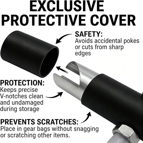Bowling Ball Finger Insert Removal Tool with Protective Sleeve, 31/32" Diameter 304 Stainless Steel Bowling Grip Remover, Safety Cover Included for Tool Protection & User Safety (Black) in Kuwait