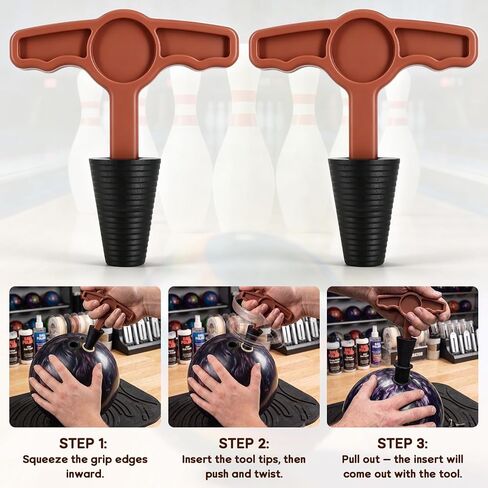 2 Pack Bowling Tape Insert Puller Tool, Grip Switch Remover with Locking Key Thumb & Finger Insert Removal Tool for Bowling Balls Bowling Accessories for Men Women in Kuwait