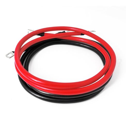 كابل بطارية 4 AWG بقياس 4 كابلات عاكسة للبطارية من النحاس النقي مع عروات 5/16 في كلا الطرفين مجموعة أسلاك عاكس الطاقة للسيارات عاكس الطاقة الشمسية والقوارب البحرية والدراجات النارية للسيارة (4FT) in Kuwait