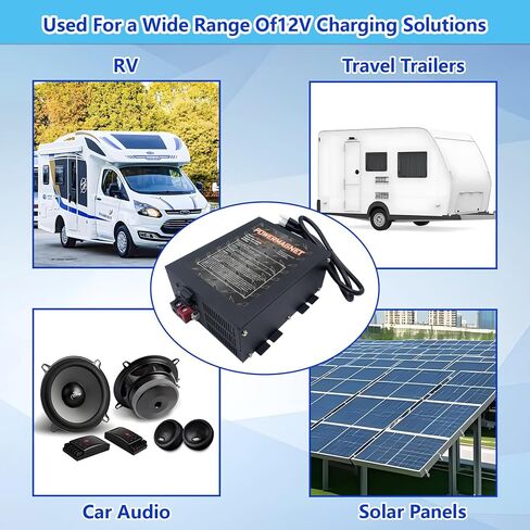PM4 55-Amp RV Power Converter & 4-Stage Smart Battery Charger - 110V AC to 12V DC Converter Charger Combo | Safe Replacement for RVs, Campers, Trailers & Boats | UL Listed & CE Certified in Kuwait