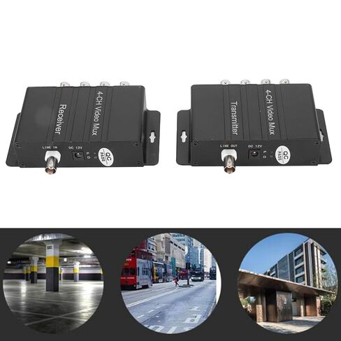 SUNGOOYUE 4 Channel Video Multiplexer, Interference 4 HD Video to Coaxial Cable Transmitter and Receiver 400M Distance, with Plug and Play Hot Swap, for Ana in Kuwait