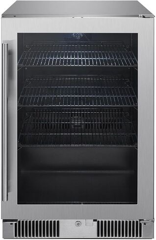 Blaze 20-Inch 4.5 Cubic Feet Outdoor Rated Beverage Cooler with Lock, Reversible Glass Door, Digital Thermostat, and Stainless Steel Exterior Finish - BLZ-GDBEV20-4.5 in Kuwait