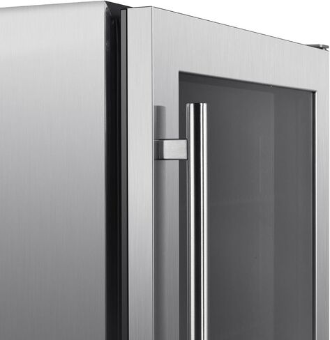 Blaze 20-Inch 4.5 Cubic Feet Outdoor Rated Beverage Cooler with Lock, Reversible Glass Door, Digital Thermostat, and Stainless Steel Exterior Finish - BLZ-GDBEV20-4.5 in Kuwait