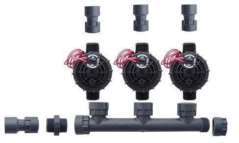 Hunter PGV101-JT-MM Dura Manifold Valve Kit with Flow Control - Slip PGV101JTMM (3 Zone) in Kuwait