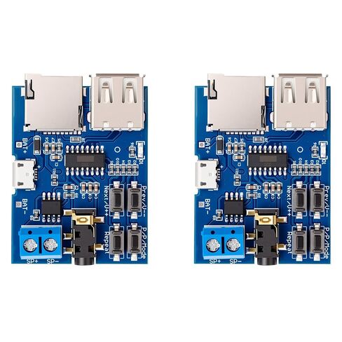 2-Packssuper Decoder - وحدة dfplayer mini mp3 مع مضخم صوت ومسجل لتشغيل القرص على بطاقة tf، ومصدر طاقة Micro USB 5v in Kuwait