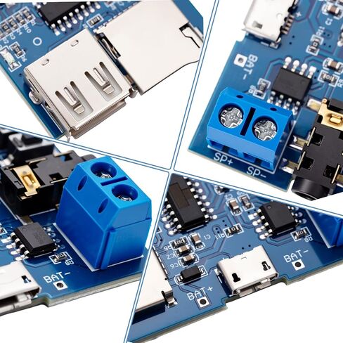 2-Packssuper Decoder - وحدة dfplayer mini mp3 مع مضخم صوت ومسجل لتشغيل القرص على بطاقة tf، ومصدر طاقة Micro USB 5v in Kuwait