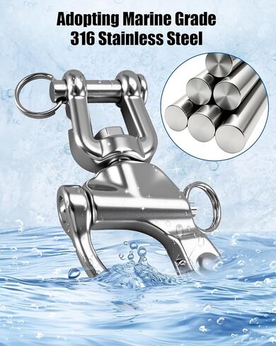 4pcs Snap Shackle for Sailing Halyard, 3.5 Inch Clevis Swivel Jaw, 316 Stainless Steel Quick Release for Sailing Rigging Shackles Marine Hardware in Kuwait