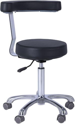 Heavy Duty Rolling Chair with Wheels and Backrest Rolling Medical Chair Height Adjustable for Salon Shop Home in Kuwait