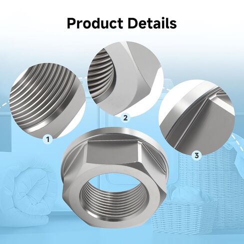 6021-001573 Compatible with Samsung Washer Hex Nut, M26 24 mm ID Spindle Nut, Washing Machine Drum Shaft Lock Nut Replacement, Plated Steel in Kuwait