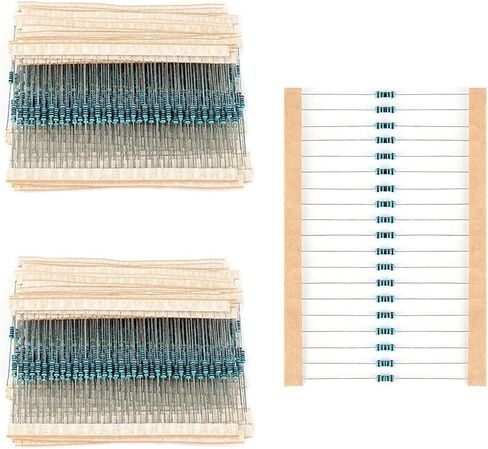 600 PCS Resistor Kit 1/4 W +-1% Premium Metal Film Resistors Assortment Kit, 30 Values (10Ω-1MΩ) 20 Each, Breadboard & DIY Electronics, Includes 10k Ohm, 1k Ohm, 220 Ohm Resistors Pack in Kuwait