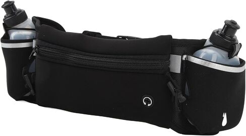 Water Bottle Fanny Pack Lightweight Hydration Belt for Running Cycling Climbing Outdoor Sports Nylon Black 1 X Fanny Pack 2 X Water Bottle in Kuwait