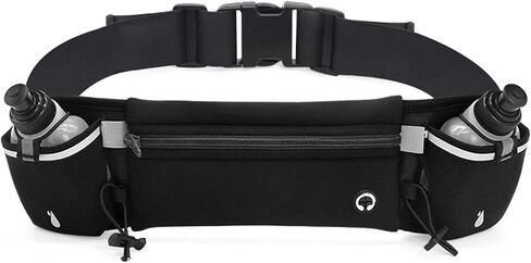 Water Bottle Fanny Pack Lightweight Hydration Belt for Running Cycling Climbing Outdoor Sports Nylon Black 1 X Fanny Pack 2 X Water Bottle in Kuwait