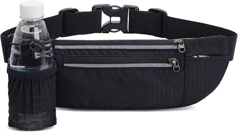 Running Hydration Waist Pack, Sports Waist Bag with Water Bottle Holder, Adjustable Strap, Breathable Padding, Multipurpose Fanny Pack for Marathon, Water Bottle Fanny Pack in Kuwait