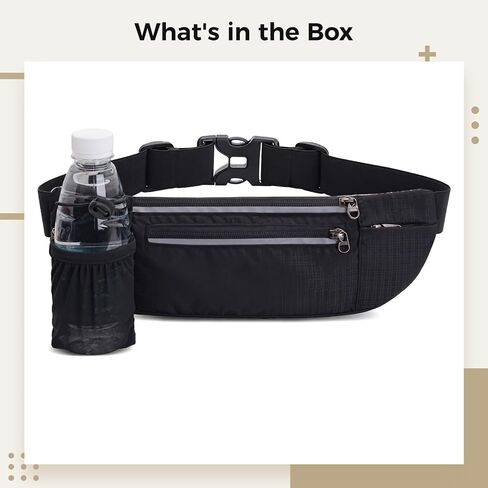 Running Hydration Waist Pack, Sports Waist Bag with Water Bottle Holder, Adjustable Strap, Breathable Padding, Multipurpose Fanny Pack for Marathon, Water Bottle Fanny Pack in Kuwait