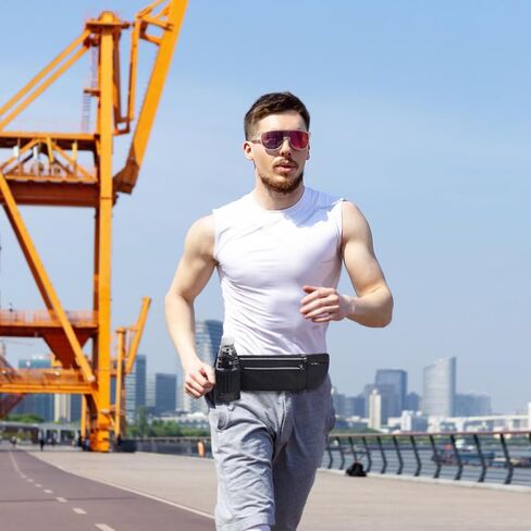Running Hydration Waist Pack, Sports Waist Bag with Water Bottle Holder, Adjustable Strap, Breathable Padding, Multipurpose Fanny Pack for Marathon, Water Bottle Fanny Pack in Kuwait