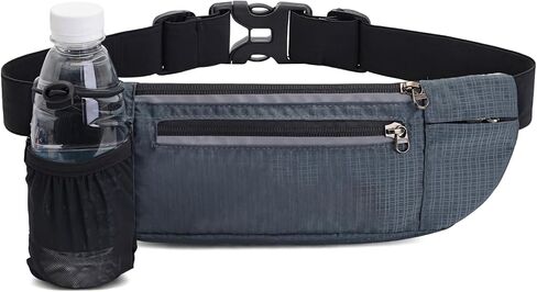 Running Hydration Waist Pack, Sports Waist Bag with Water Bottle Holder, Multipurpose Fanny Pack for Long Distance Runs, Adjustable Strap, Breathable Padding in Kuwait
