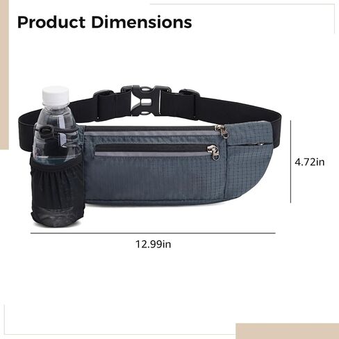 Running Hydration Waist Pack, Sports Waist Bag with Water Bottle Holder, Multipurpose Fanny Pack for Long Distance Runs, Adjustable Strap, Breathable Padding in Kuwait