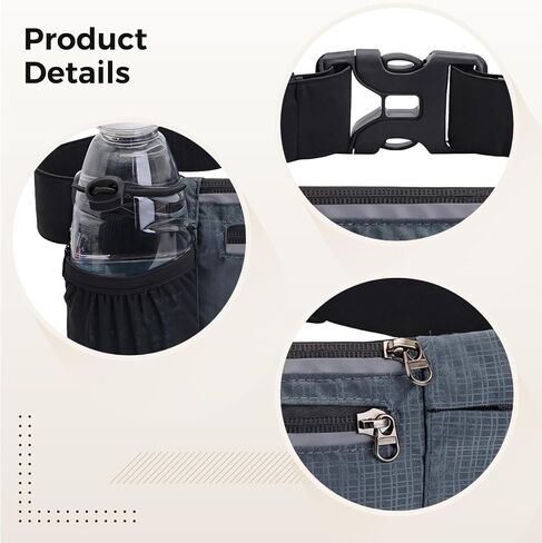 Running Hydration Waist Pack, Sports Waist Bag with Water Bottle Holder, Multipurpose Fanny Pack for Long Distance Runs, Adjustable Strap, Breathable Padding in Kuwait