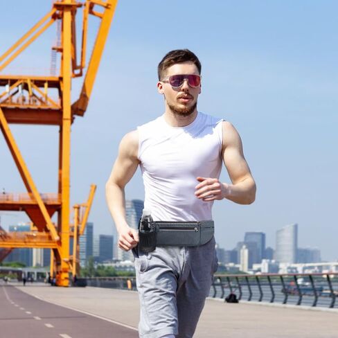 Running Hydration Waist Pack, Sports Waist Bag with Water Bottle Holder, Multipurpose Fanny Pack for Long Distance Runs, Adjustable Strap, Breathable Padding in Kuwait