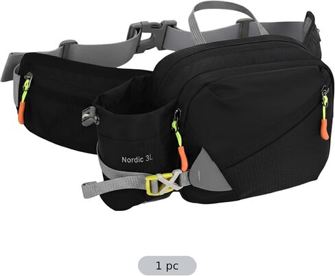 Running Hydration Belt, Adjustable Sport Waist Pack for Outdoor Use, Water Bottle Holder Fanny Pack with Multiple Pockets for Hiking, Walking, Running, Fits 31.5-55.1 in Waist in Kuwait