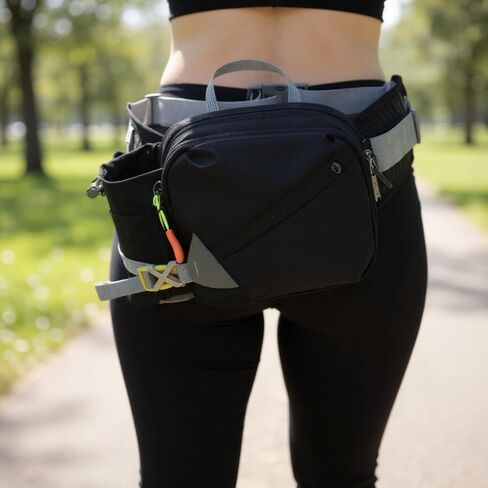 Running Hydration Belt, Adjustable Sport Waist Pack for Outdoor Use, Water Bottle Holder Fanny Pack with Multiple Pockets for Hiking, Walking, Running, Fits 31.5-55.1 in Waist in Kuwait