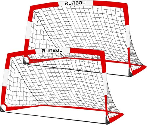 Kids Soccer Goal for Backyard, World Cup Elements Design 7x5 FT Portable Folding Soccer Net for Kid with Carry Bag, Indoor and Outdoor Fun Training Practice Use in Kuwait