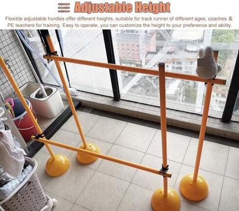 Height Adjustable Hurdles, Adjustable Speed Agility Poles with Base, Soccer Traning Equipment/Track & Field Hurdle Trainer, Horse Dog Agility Training Pole, 100/150/1, 150cm(59") in Kuwait