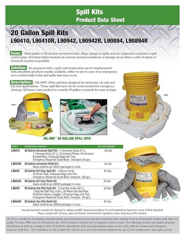 Oil-Dri L90410R 20 gallon Universal Spill Kit Refill in Saudi Arabia