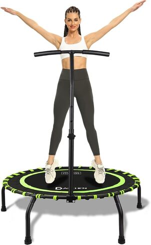 DARCHEN 350lbs Rebounder Mini Trampoline for Adult, Indoor Small Trampoline for Exercise Workout Fitness, Upgrade Design Bungee Trampoline for Safer Quieter Bounce [40 Inches] in Kuwait