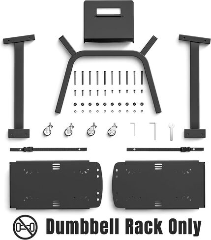Adjustable Dumbbell Stand Rack with Tablet Holder and Wheels, Heavy Duty Rolling Organizer Cart for Home Gym (Rack Only) in Kuwait