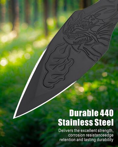 REAT Throwing Knives - 3 Piece, 7.5" 440 Stainless Steel with Full Tang Design, Includes Nylon Carrying Case for Safe Storage,Ninja Kunai Knives for Competition,Recreation,Gifts for Men,Women in Kuwait